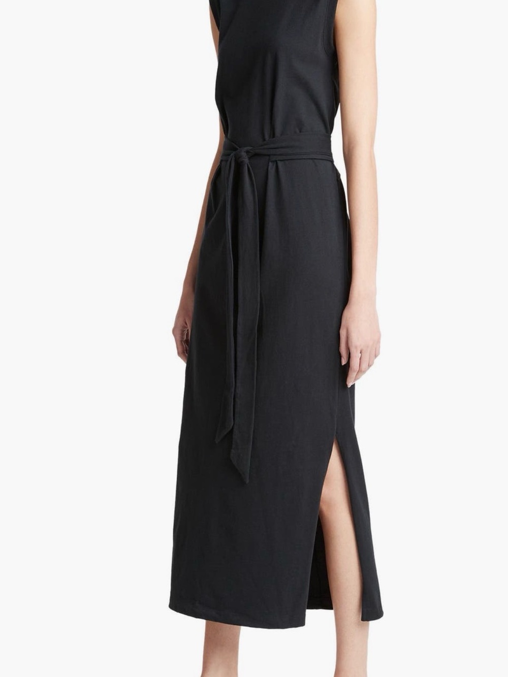 NWT Vince Black Sleeveless Wrap-Tie Maxi Dress Sz M - Picture 5 of 6